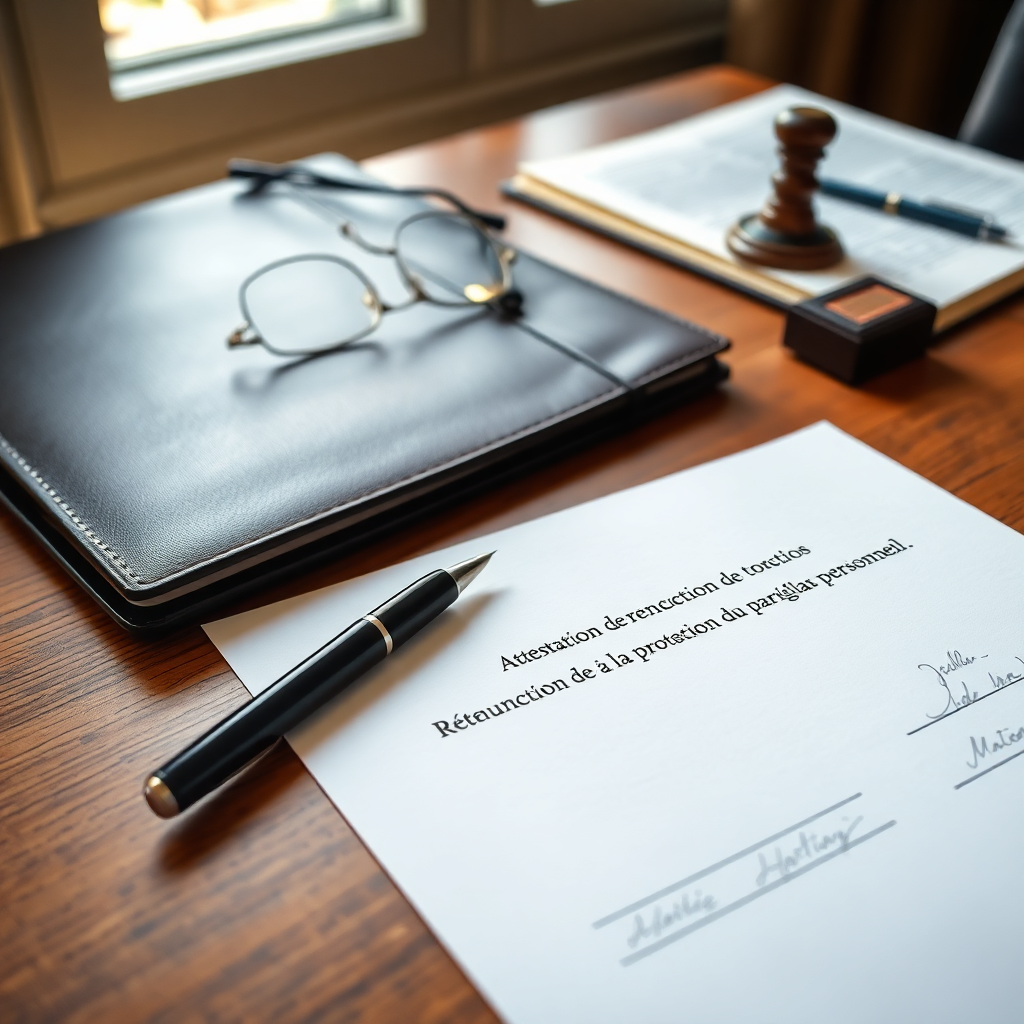 attestation de renonciation à la protection du patrimoine personnel